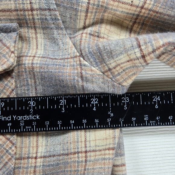 Pendleton 100% Virgin Wool Brown Plaid Long Sleeve Pearl Snap Flannel Size Large - Picture 4 of 8